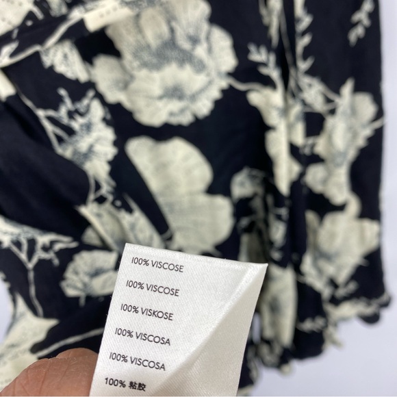 Free People French Quarter Printed Mini Wrap Dress Black Floral XS - Picture 7 of 10